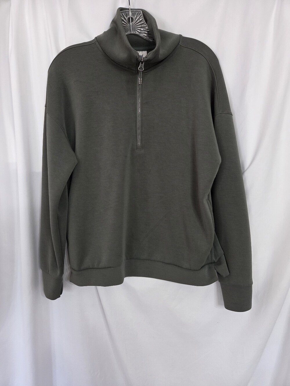 Member's Mark Pull Over  Olive Utility Quarter-Zip Jacket Size M